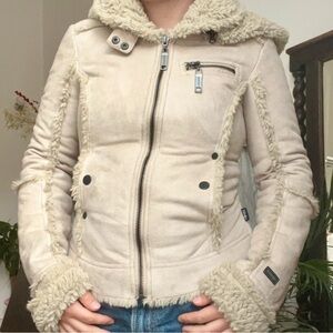 Women's Cream Shearling Jacket